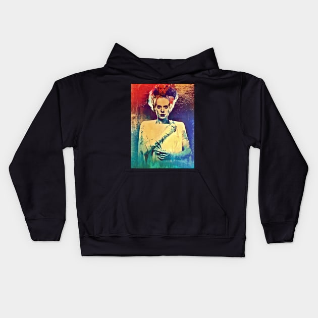 Bride of Frankenstein Psychedelic Kids Hoodie by OrionLodubyal